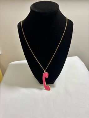 Kate Spade Hold the Phone Gold plated Necklace Long 34”